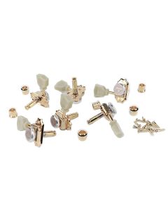 Gotoh machine heads for guitar, 3x left en right, ratio 1:15, magnum lock, keystone button, gold