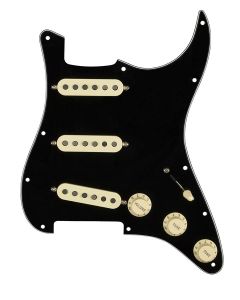 Fender Pre-Wired Strat Pickguard Custom Shop Texas Special SSS, 11 screw holes, black