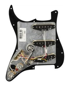 Fender Pre-Wired Strat Pickguard Tex-Mex SSS, 11 screw holes, black