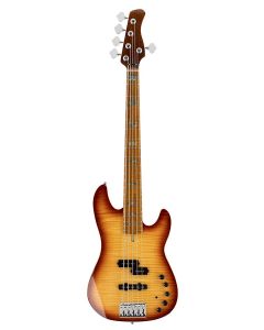 Sire Basses P10 Series Marcus Miller basgitaar, 5-snarig, elzen met massieve gevlamde esdoorn top, tobacco sunburst