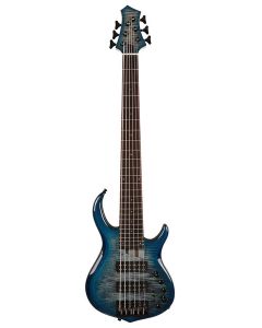 Sire Basses M7 2nd Gen Series Marcus Miller basgitaar, 6-snarig, swamp ash  massief esdoorn, transparant blauw