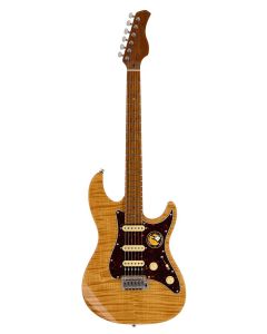 Sire Guitars S Series Larry Carlton electrische gitaar, S-style, elzen body, gevlamde esdoorn top, naturel