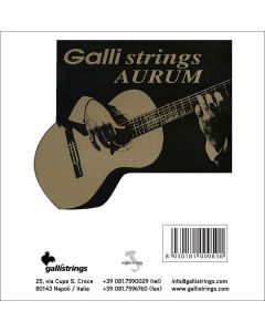 Galli Aurum snarenset klassiek, gold bronze wound, clear nylon trebles,  hard tension