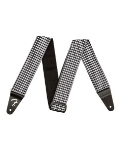 Fender guitar strap, houndstooth, white