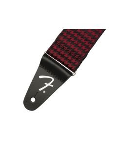 Fender guitar strap, houndstooth, red