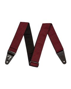 Fender guitar strap, houndstooth, red