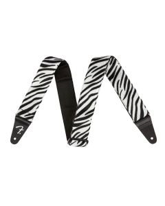 Fender Wild Animal Print 2" guitar strap, synthetic fur, zebra print