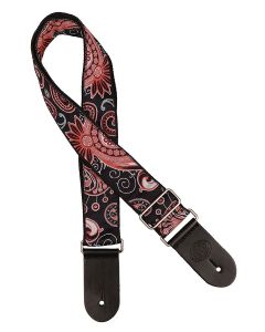 Gaucho Traditional Series guitar strap,2 inch jacquard jacquard weave, leather slips, multi colors-1