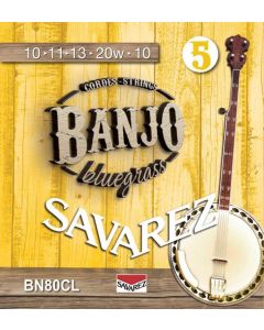 Savarez string set 5-string banjo, bluegrass, custom light, 010-011-013-020W-0010