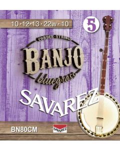 Savarez string set 5-string banjo, bluegrass, custom medium, 010-011-013-022W-010