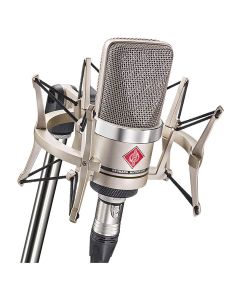 Neumann TLM Series large diaphragm microphone, condenser, cardioid, P48, XLR-3 M, nickel, studio set