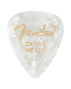 Fender 351 shape premium picks, extra heavy, white moto, 12-pack