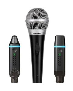 NUX Wireless 2.4 GHz wireless microphone system, XLR transmitter and receiver, free dynamic microphone included