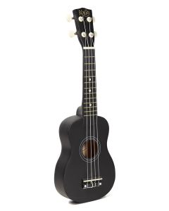 Korala soprano ukulele with guitar machine heads, black