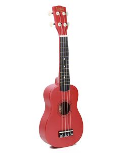 Korala soprano ukulele with guitar machine heads, red