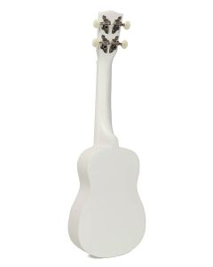 Korala soprano ukulele with guitar machine heads, white