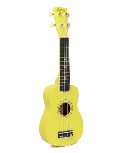 Korala soprano ukulele with guitar machine heads, yellow