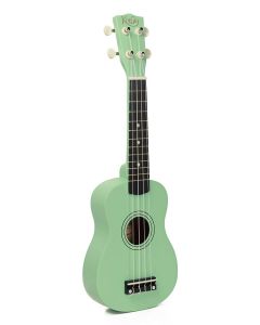 Korala soprano ukulele with guitar machine heads, green