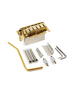 Gotoh tremolo, pitch 10.5mm, steel block, steel solid saddles, 2 pivot points, gold