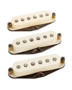 Seymour Duncan Surfer Strat set for ST, three Antiquity II Surfer Staggered pickups, aged white caps