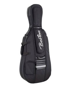 Boston deluxe cello bag 4/4, black 1680D nylon, 25mm polyethylene foam padding with luxe velour interior