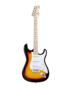 SX Modern Series ST style electric guitar with gigbag, 3 tone sunburst