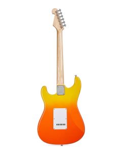 SX Modern Series ST style electric guitar with gigbag, burning fire