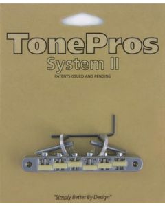 TonePros AVR2G tune-o-matic bridge, for USA guitars, G Formula saddles, chrome