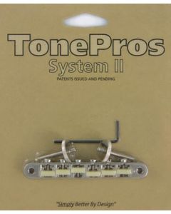 TonePros AVR2G tune-o-matic bridge, for USA guitars, G Formula saddles, nickel