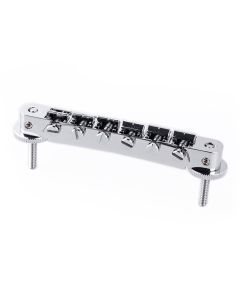 TonePros AVR2P tune-o-matic bridge with pre-notched saddles, for USA guitars, chrome