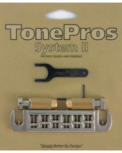 TonePros AVT2G wraparound bridge, for USA guitars, nickel