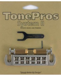 TonePros AVT2M wraparound bridge, metric/for import guitars, nickel