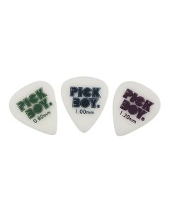 Pickboy PolyAcetal picks with classic '70s Pickboy logo, 12-pack, 0.80 mm