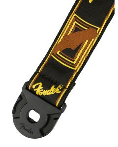 Fender Quick Grip 2" guitar strap, black/yellow/brown