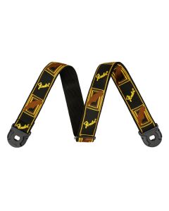 Fender Quick Grip 2" guitar strap, black/yellow/brown