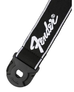 Fender Quick Grip 2" guitar strap, black with white running logo