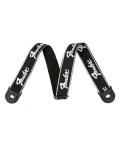 Fender Quick Grip 2" guitar strap, black with white running logo