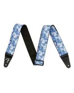 Fender Hawaiian 2" guitar strap, blue floral