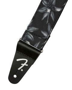 Fender Hawaiian 2" guitar strap, black floral