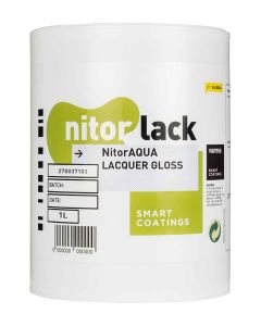 NitorLACK NitorAQUA waterbased clear gloss lacquer - 1000ml can