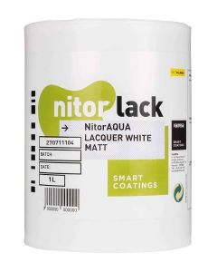 NitorLACK NitorAQUA waterbased matte white lacquer - 1000ml can