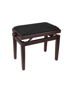 Boston piano bench with adjustable seat (55,5x32,5x48-56cm), satin dark walnut with black velvet seat