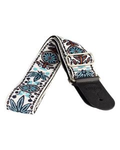 Gaucho Traditional Series guitar strap,2 inch jacquard jacquard weave, leather slips, multi colors0