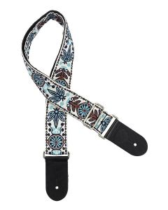 Gaucho Traditional Series guitar strap,2 inch jacquard jacquard weave, leather slips, multi colors0