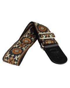 Gaucho Traditional Series guitar strap,2 inch jacquard jacquard weave, leather slips, multi colors1