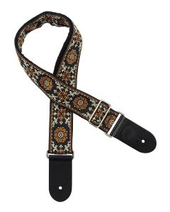 Gaucho Traditional Series guitar strap,2 inch jacquard jacquard weave, leather slips, multi colors1