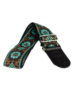 Gaucho Traditional Series guitar strap,2 inch jacquard jacquard weave, leather slips, multi colors2