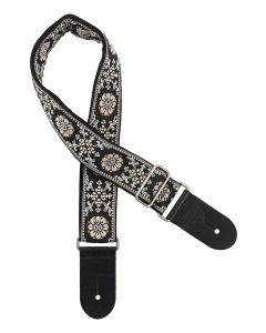 Gaucho Traditional Series guitar strap,2 inch jacquard jacquard weave, leather slips, multi colors3