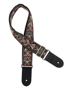 Gaucho Traditional Series guitar strap,2 inch jacquard jacquard weave, leather slips, multi colors4