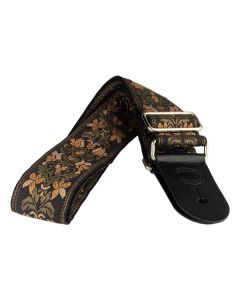 Gaucho Traditional Series guitar strap,2 inch jacquard jacquard weave, leather slips, multi colors7